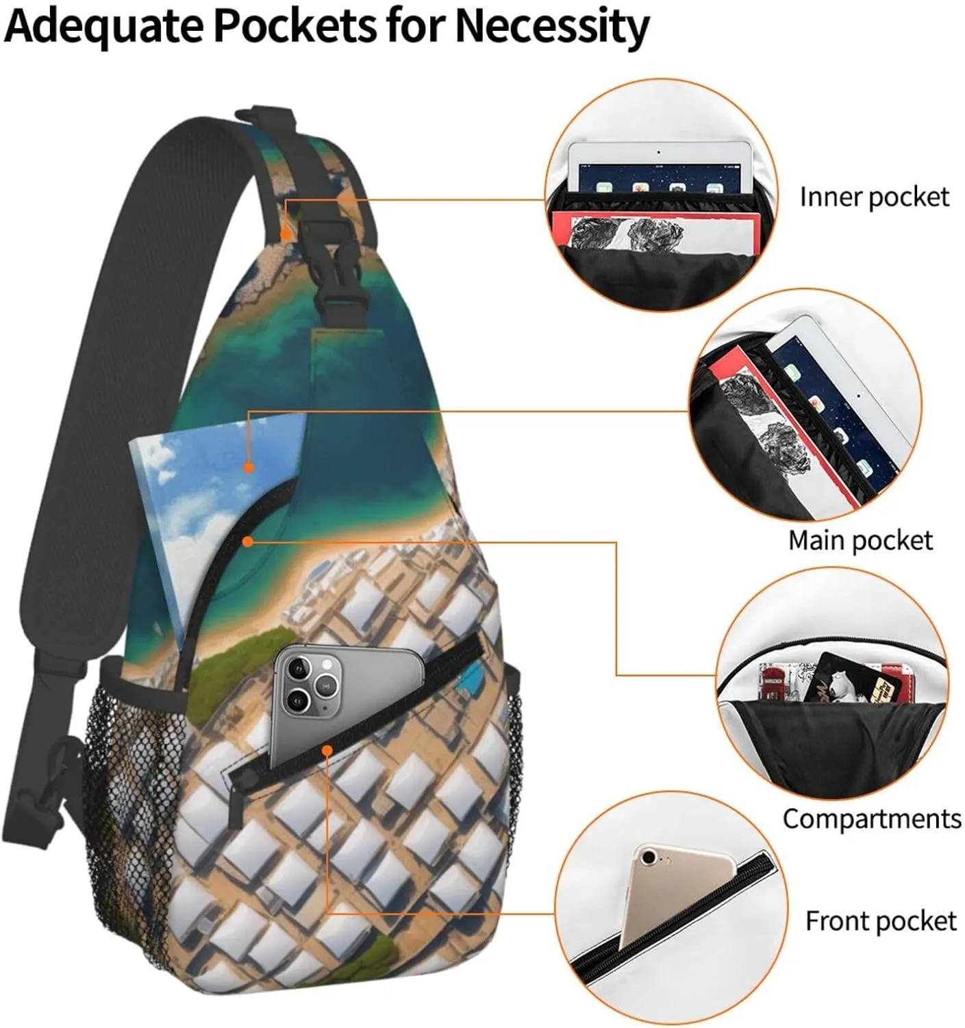 Mechanical Gold Disc Sling Bag For Women Mencross Sling Bag Fashion Crossbody Shoulder Bag Chest Bag For Hiking Travel