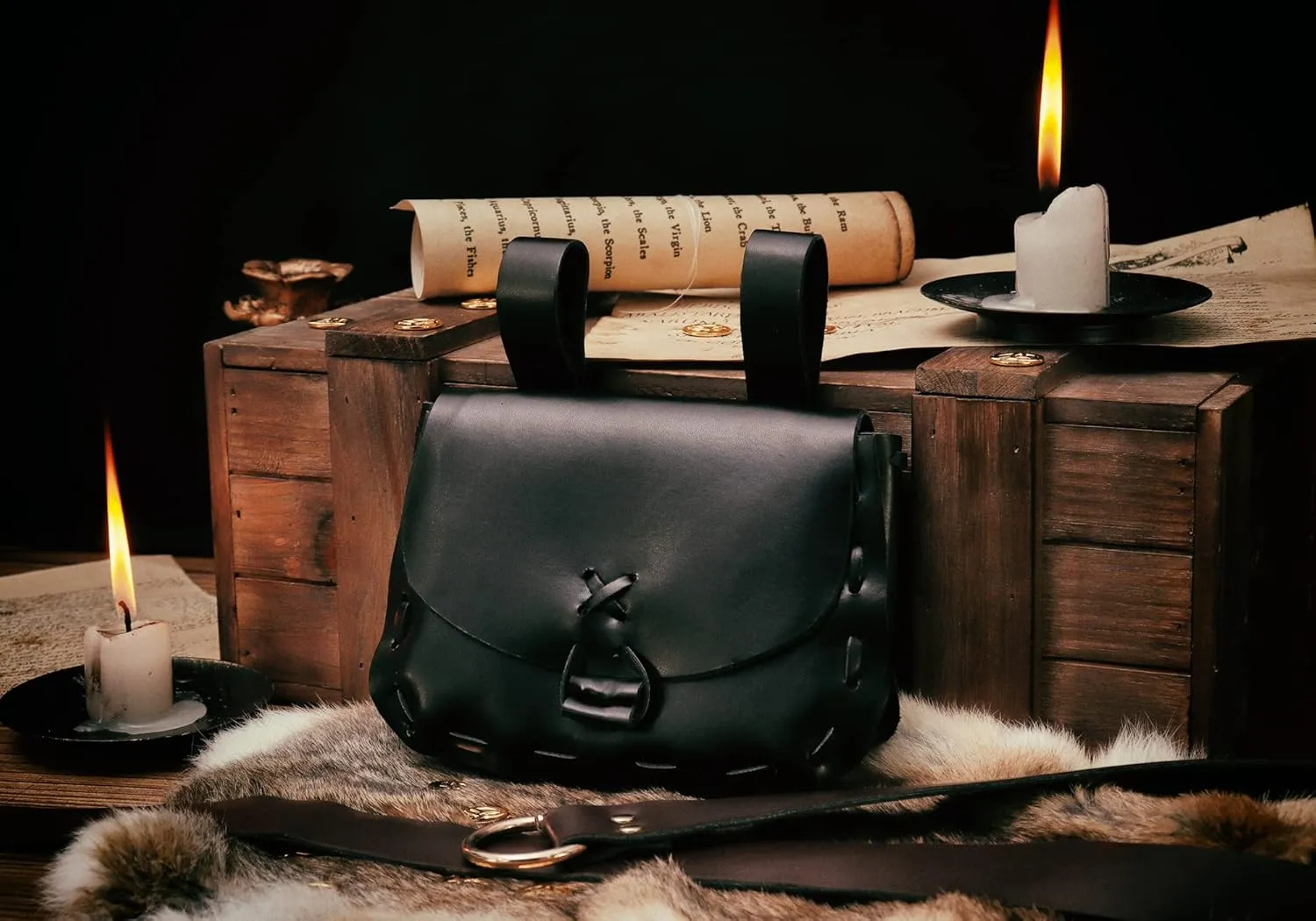 Medieval Waist Pack Vintage Belt Pouch Waist Bag LARP Renaissance Costume Accessories for Women Men
