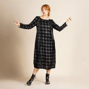 Megan Salmon - Tartan Giselle dress. Black Ivory