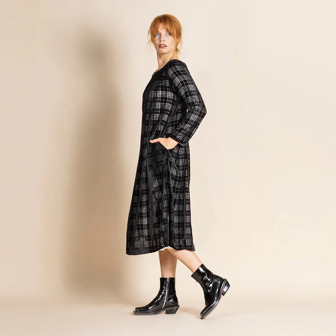 Megan Salmon - Tartan Giselle dress. Black Ivory