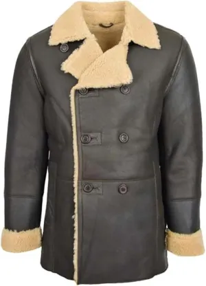 Men's B3 Bomber Aviator Leather Coat - Mens Real Leather B3 Bomber Sheepskin