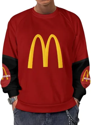 Men's Cool Logo Print Crewneck Swatshirt Pullover for Men Novelty Print Sweat-Shirt Merch Work Daily Clothes Uniform Tops