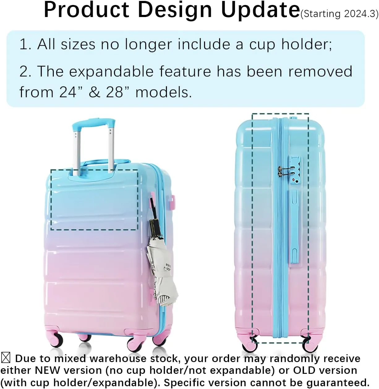 Merax Luggage Set of 3 with 20-inch Carry On USB Port Cup Holder ABS PC Hardshell Spinner Wheels TSA Approved Durable Expandable Suitcase for Travel Men Women (1, Black and Grey, 20"  24"  28")