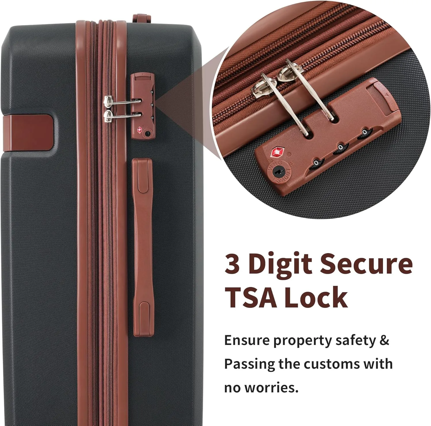 Merax Luggage Set with Compression Packing Cubes, 4 Piece Expanable Suitcase with Spinner Wheels, Lightweight Suitcase Set with TSA Lock, 16 IN 20IN 24IN 28IN,Black and Brown