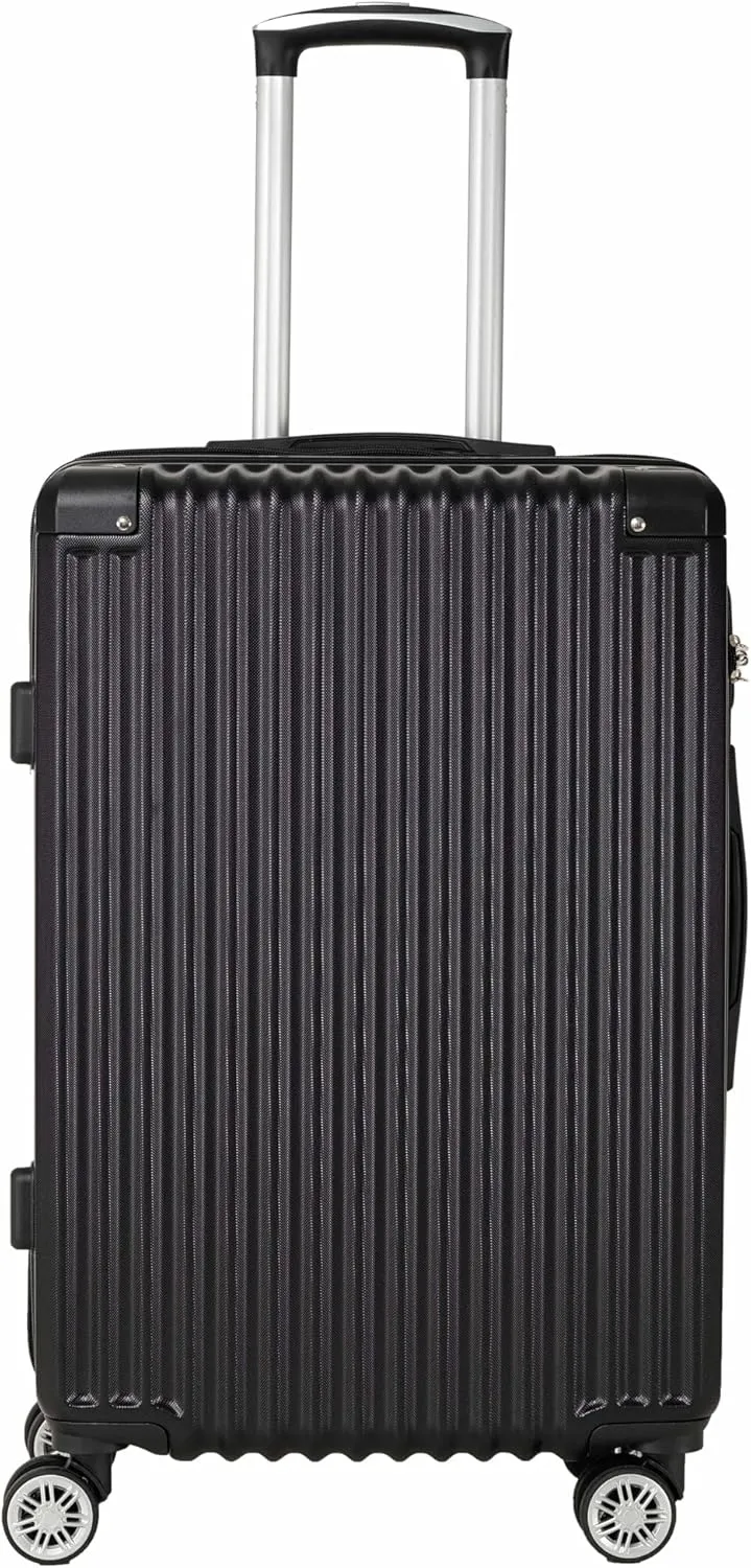 Merax Luggage Sets 3 Piece,20in Carry On Luggage,24in 28in Hardshell Suitcase Set,Luggage with Spinner Wheels,Suitcase for Men Women,Black-5