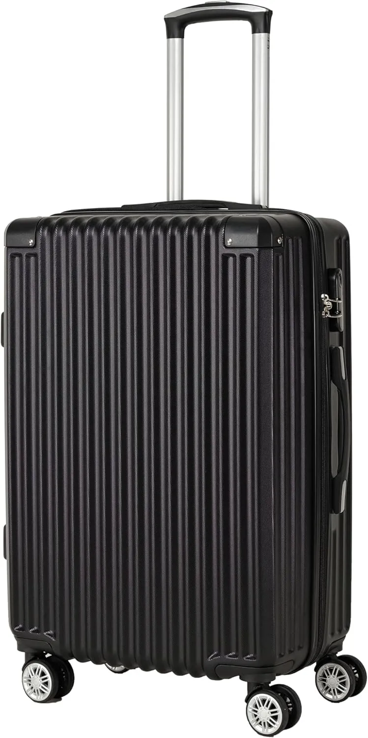 Merax Luggage Sets 3 Piece,20in Carry On Luggage,24in 28in Hardshell Suitcase Set,Luggage with Spinner Wheels,Suitcase for Men Women,Black-5