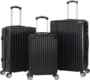 Merax Luggage Sets 3 Piece,20in Carry On Luggage,24in 28in Hardshell Suitcase Set,Luggage with Spinner Wheels,Suitcase for Men Women,Black-5
