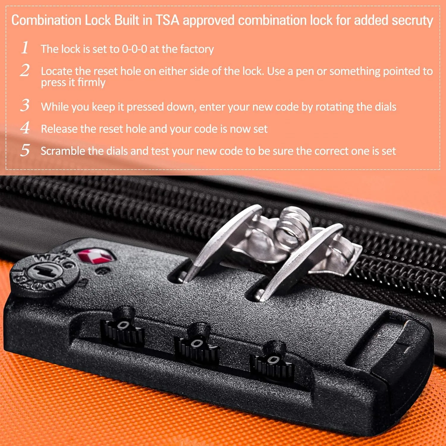 Merax Luggage Sets, Hardshell Luggage Sets 3 Piece 20" 24" 28" Luggages Hardside Spinner Suitcase with TSA Lock, Orange