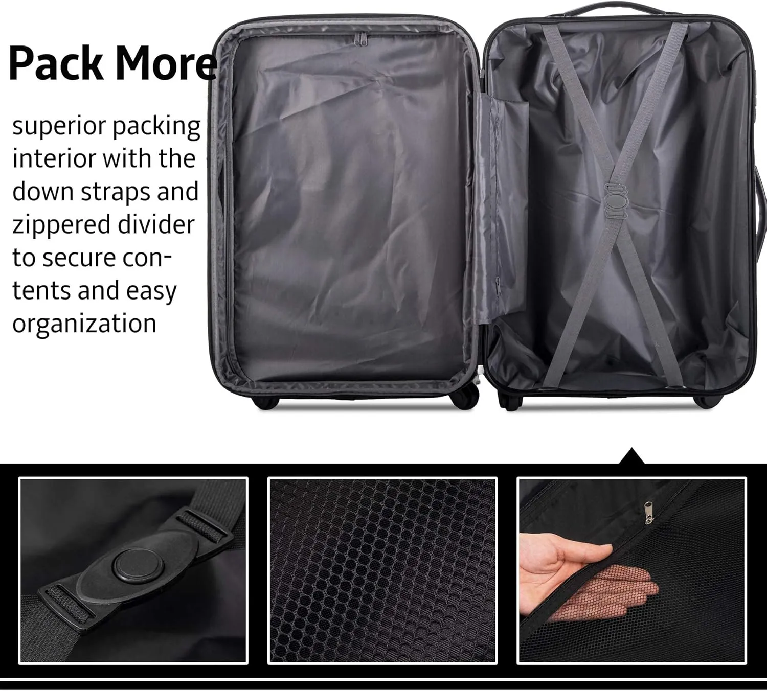Merax Luggage Sets, Hardshell Luggage Sets 3 Piece 20" 24" 28" Luggages Hardside Spinner Suitcase with TSA Lock, Orange