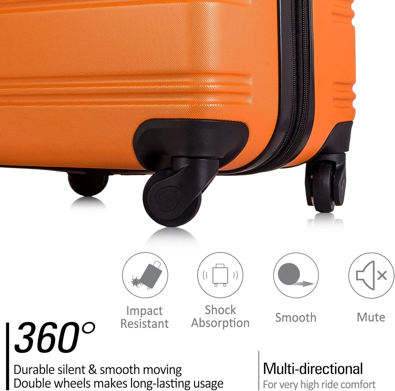 Merax Luggage Sets, Hardshell Luggage Sets 3 Piece 20" 24" 28" Luggages Hardside Spinner Suitcase with TSA Lock, Orange