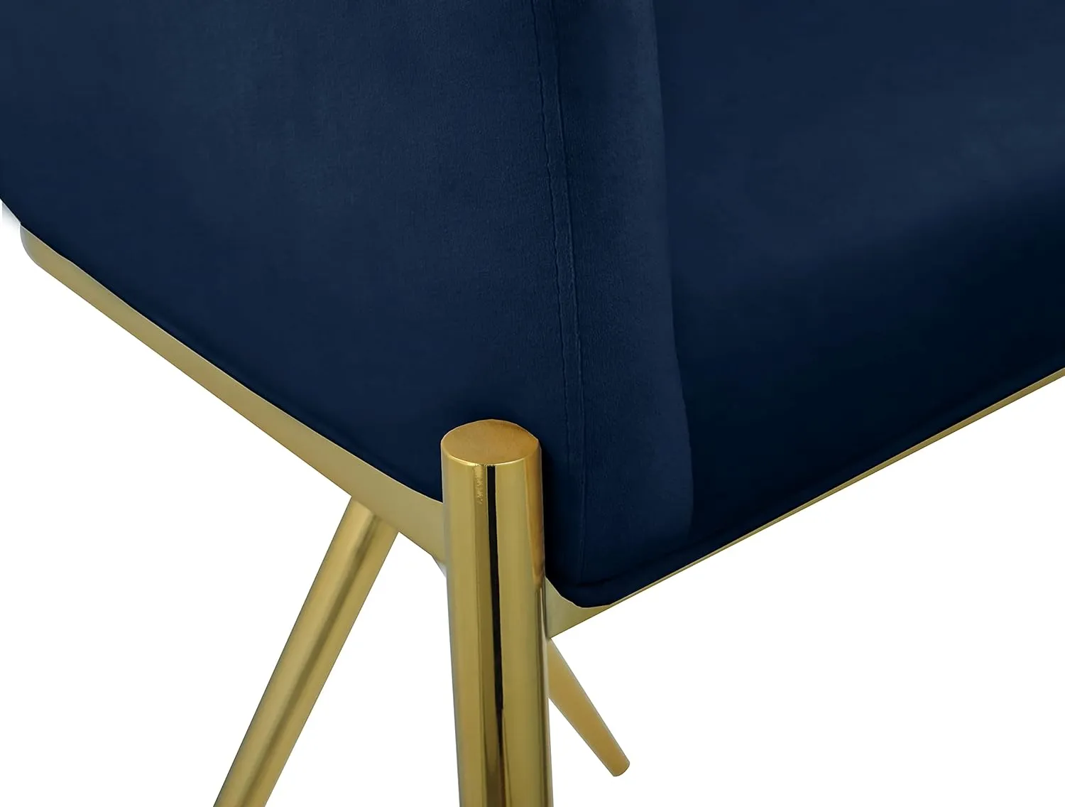 Meridian Furniture 867Navy-C Xavier Collection Velvet Upholstered Counter Stool with Sturdy Gold Metal Legs, Navy, 23.5" W x 22.5" D x 38" H