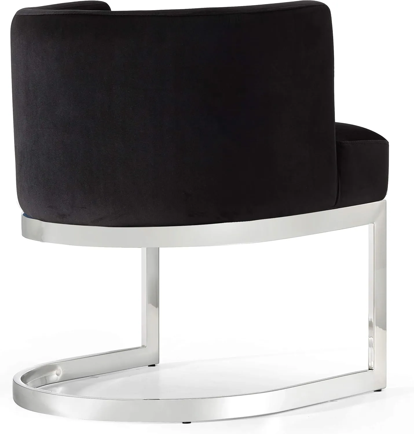 Meridian Furniture Gianna Collection Modern | Contemporary Velvet Upholstered Dining Chair with Polished Chrome Metal Frame, 24" W x 22" D x 29.5" H, Black