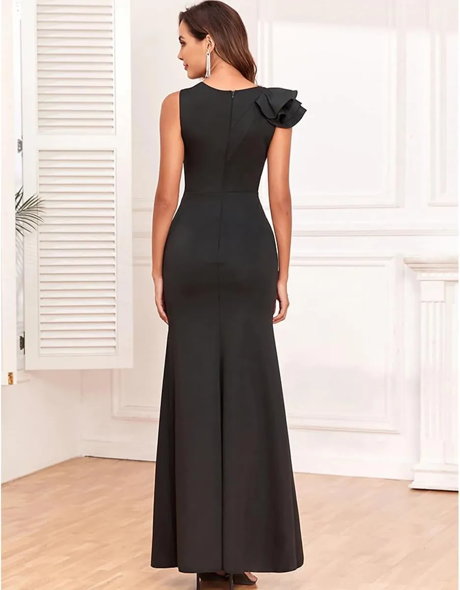 Mermaid Evening Gown Dress Evening Prom Floor Fall Wedding Reception Polyester