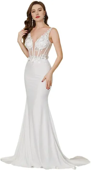 Mermaid Wedding Dresses for Bride Formal Evening Dresses for Women