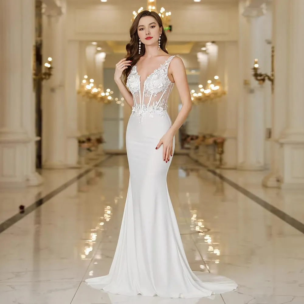 Mermaid Wedding Dresses for Bride Formal Evening Dresses for Women