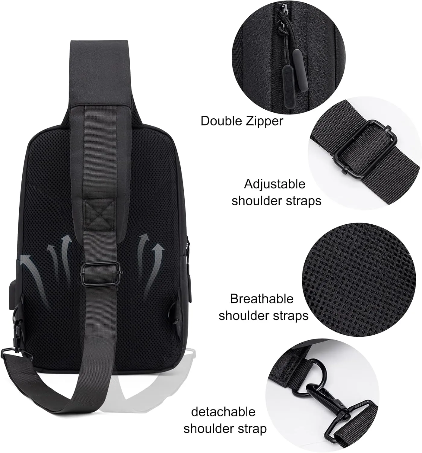 Messenger Bag Sling Bag Crossbody Shoulder Bag for Men Women Travel Work Satchel Bags