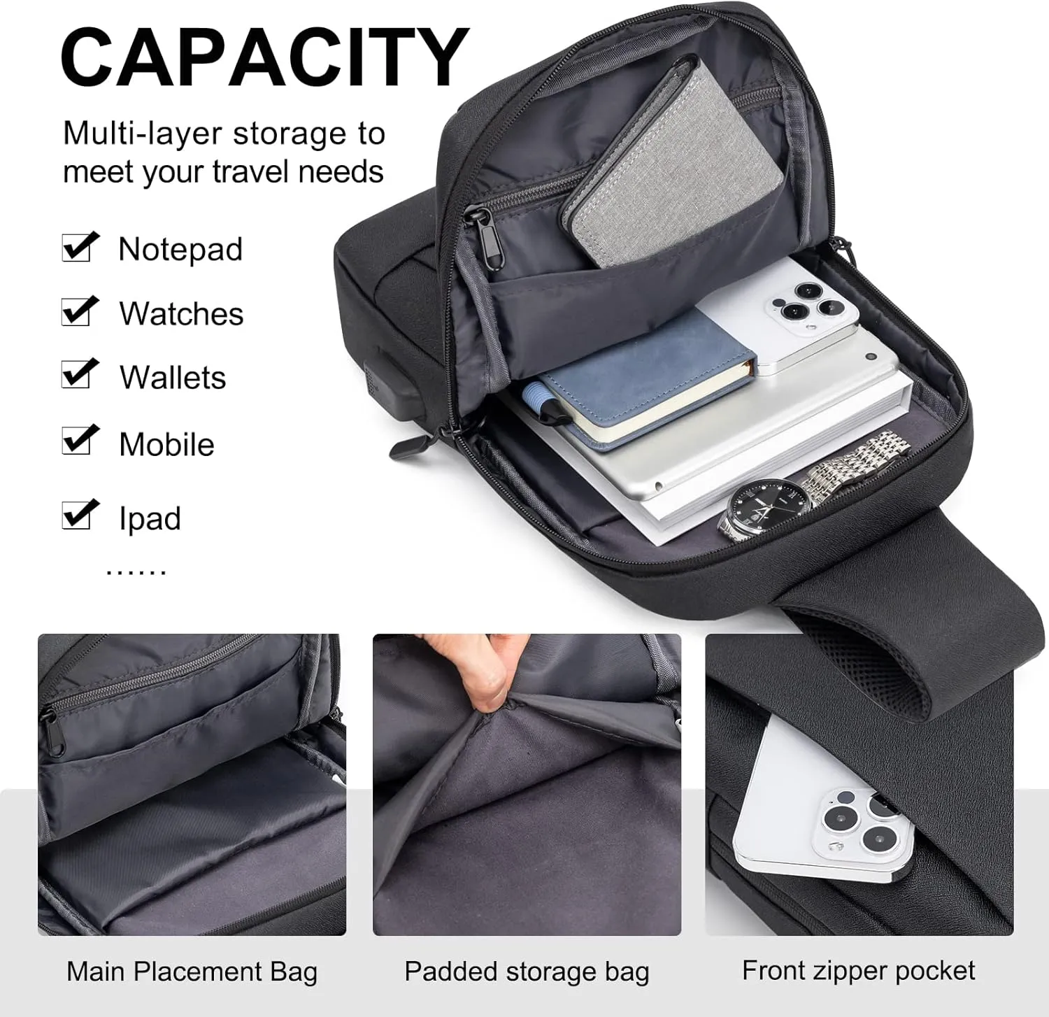 Messenger Bag Sling Bag Crossbody Shoulder Bag for Men Women Travel Work Satchel Bags