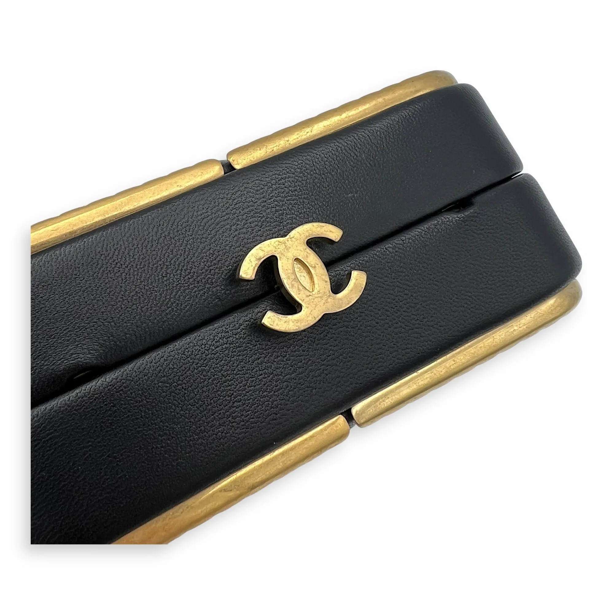 METAL Crossbody Bag Black in Lambskin, Gold hardware