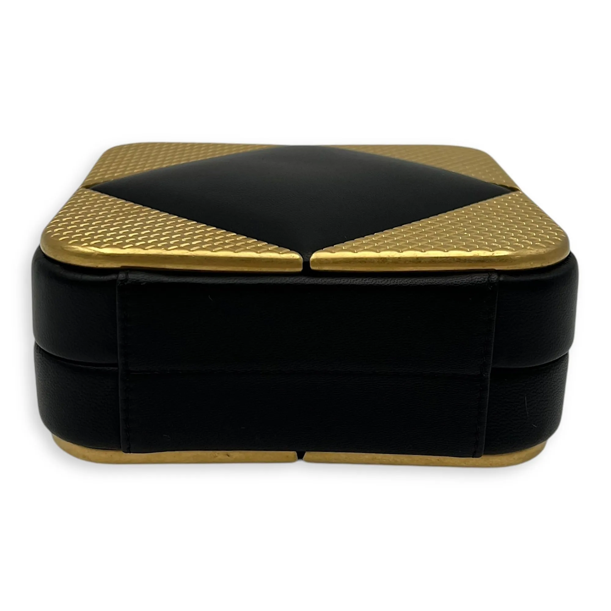 METAL Crossbody Bag Black in Lambskin, Gold hardware