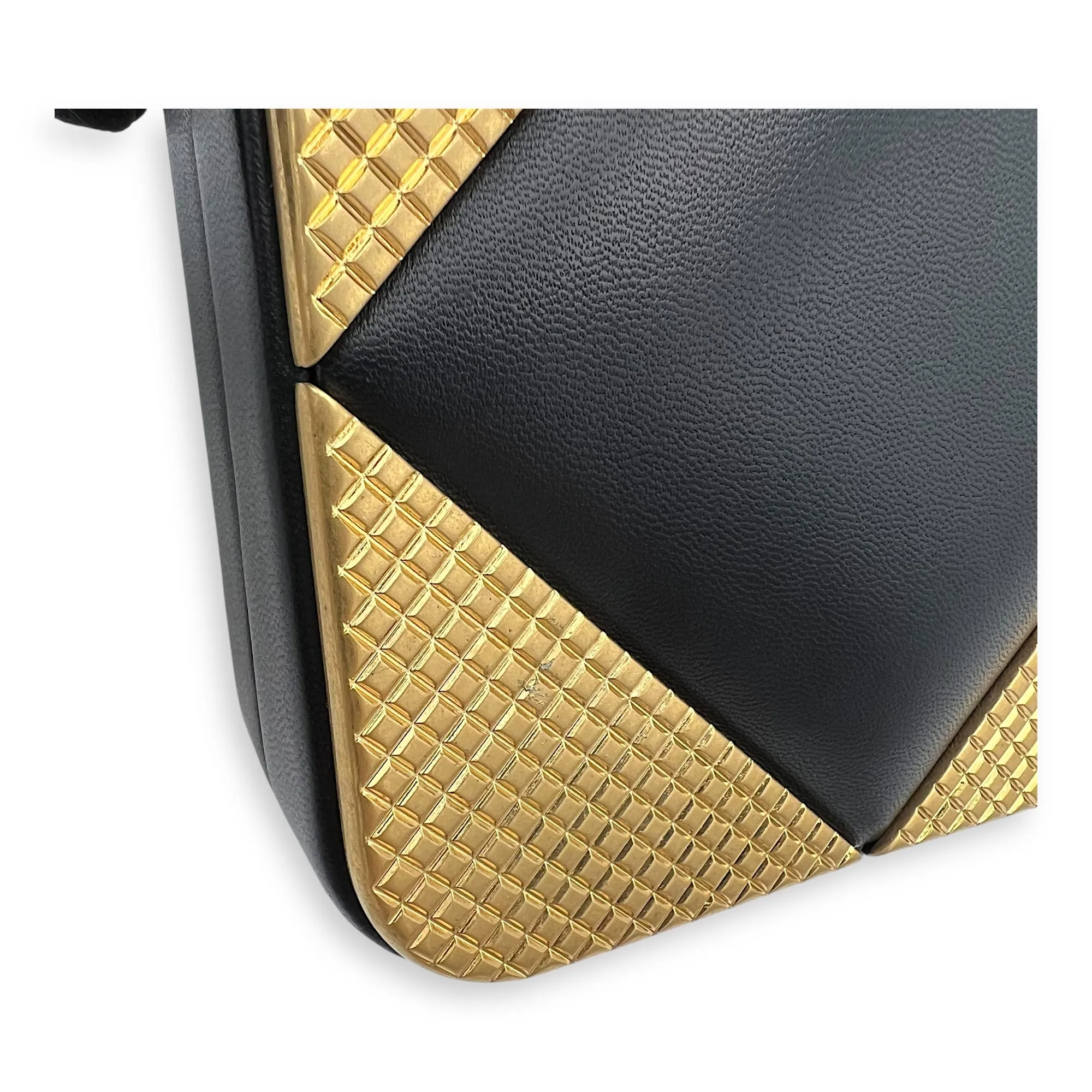METAL Crossbody Bag Black in Lambskin, Gold hardware