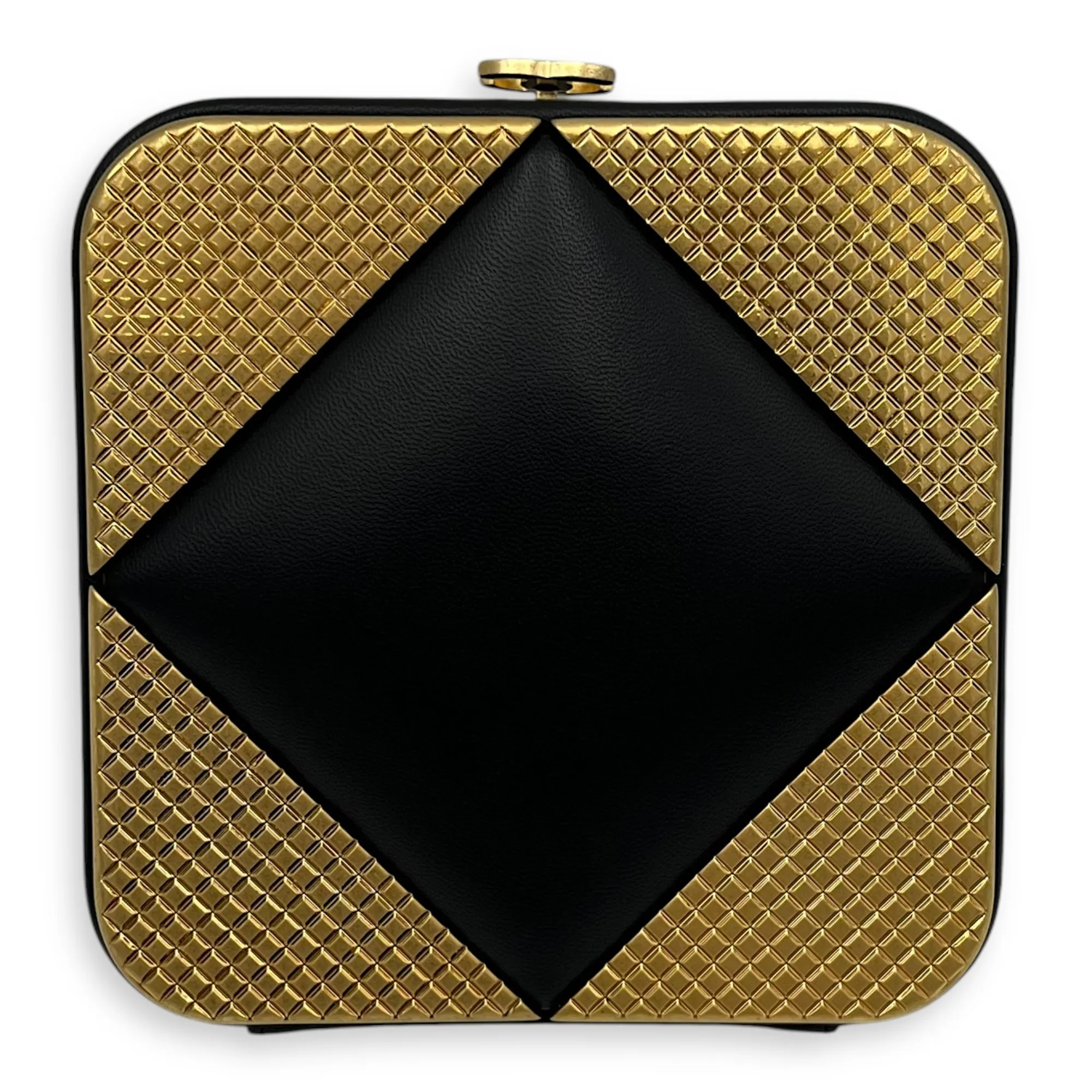 METAL Crossbody Bag Black in Lambskin, Gold hardware