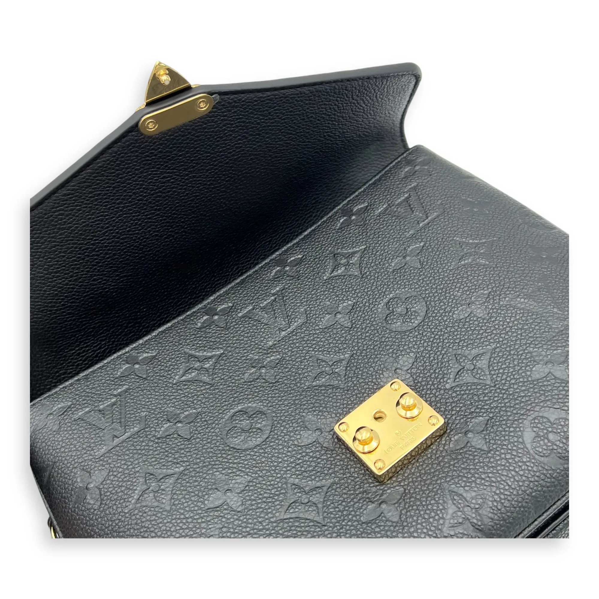 Metis Crossbody Bag Black in Empreinte Leather, Gold hardware