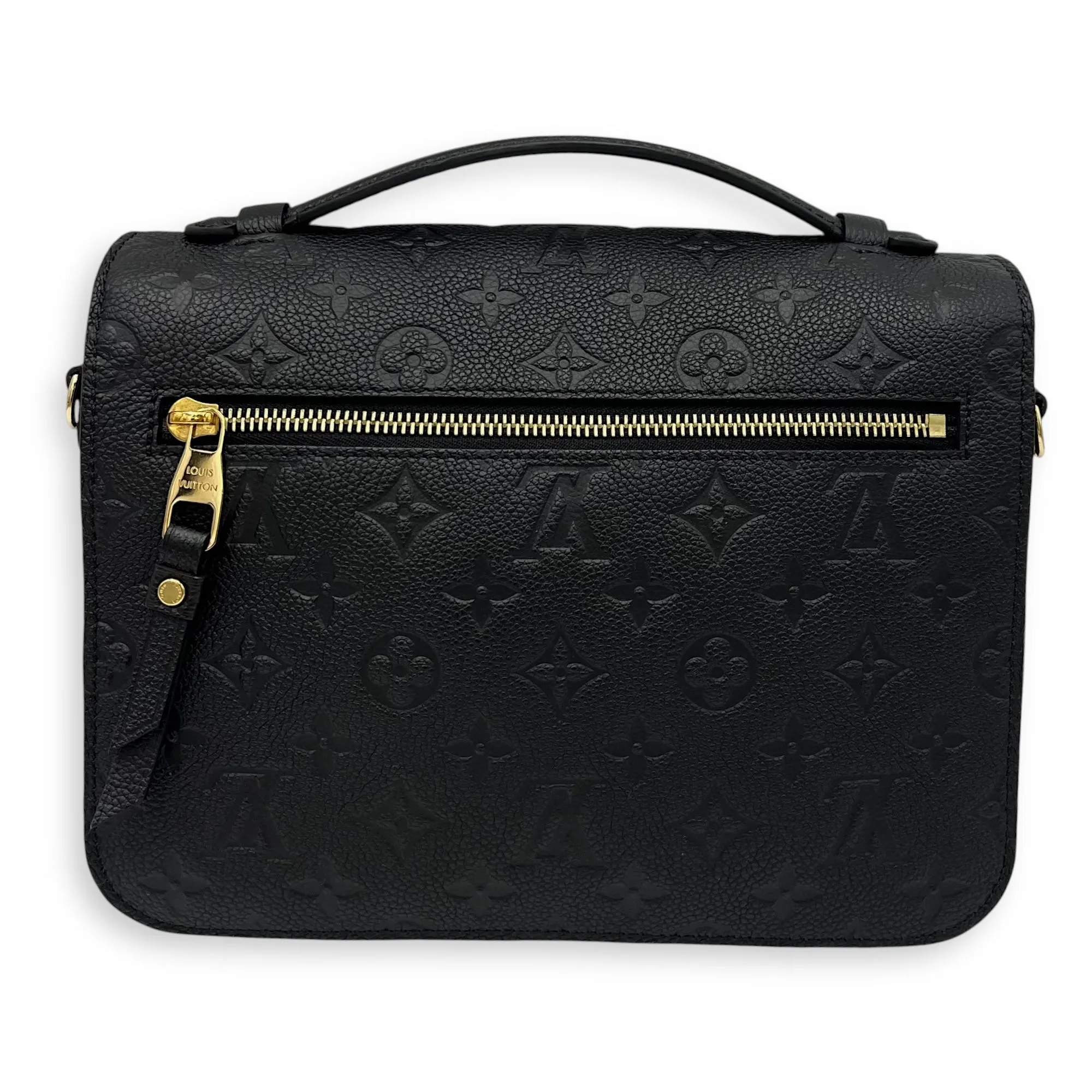 Metis Crossbody Bag Black in Empreinte Leather, Gold hardware