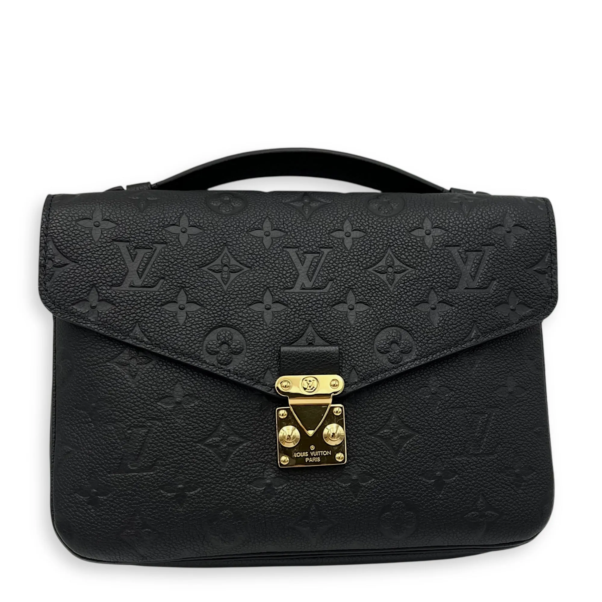 Metis Crossbody Bag Black in Empreinte Leather, Gold hardware