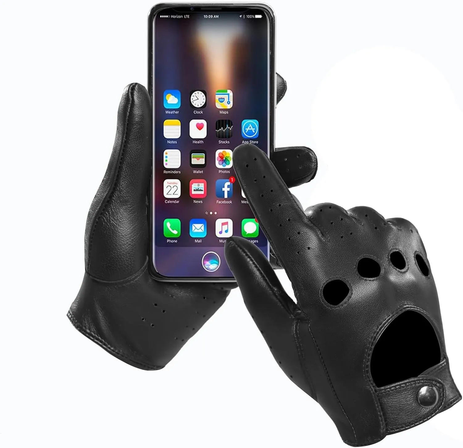 MGGMOKAY Mens Touchscreen Unlined Leather Driving Gloves