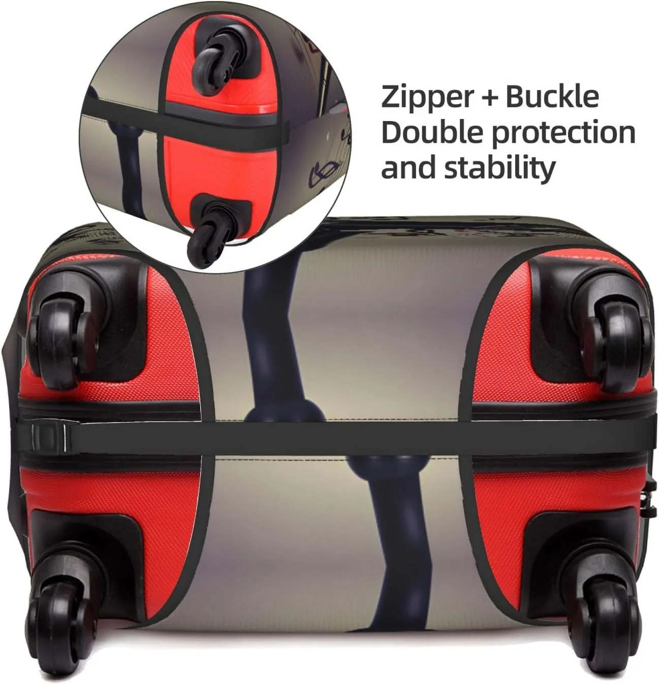 Microphone With Music Note Travel Luggage Cover Suitcase Protector Fits 18-22 Inch Luggage,Anti Scratch Dirt Covers