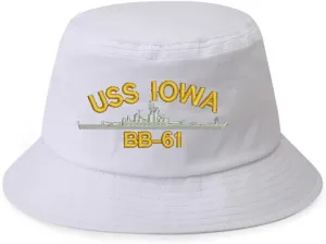 Military USS Iowa BB-61 Ship Bucket Cap Hat