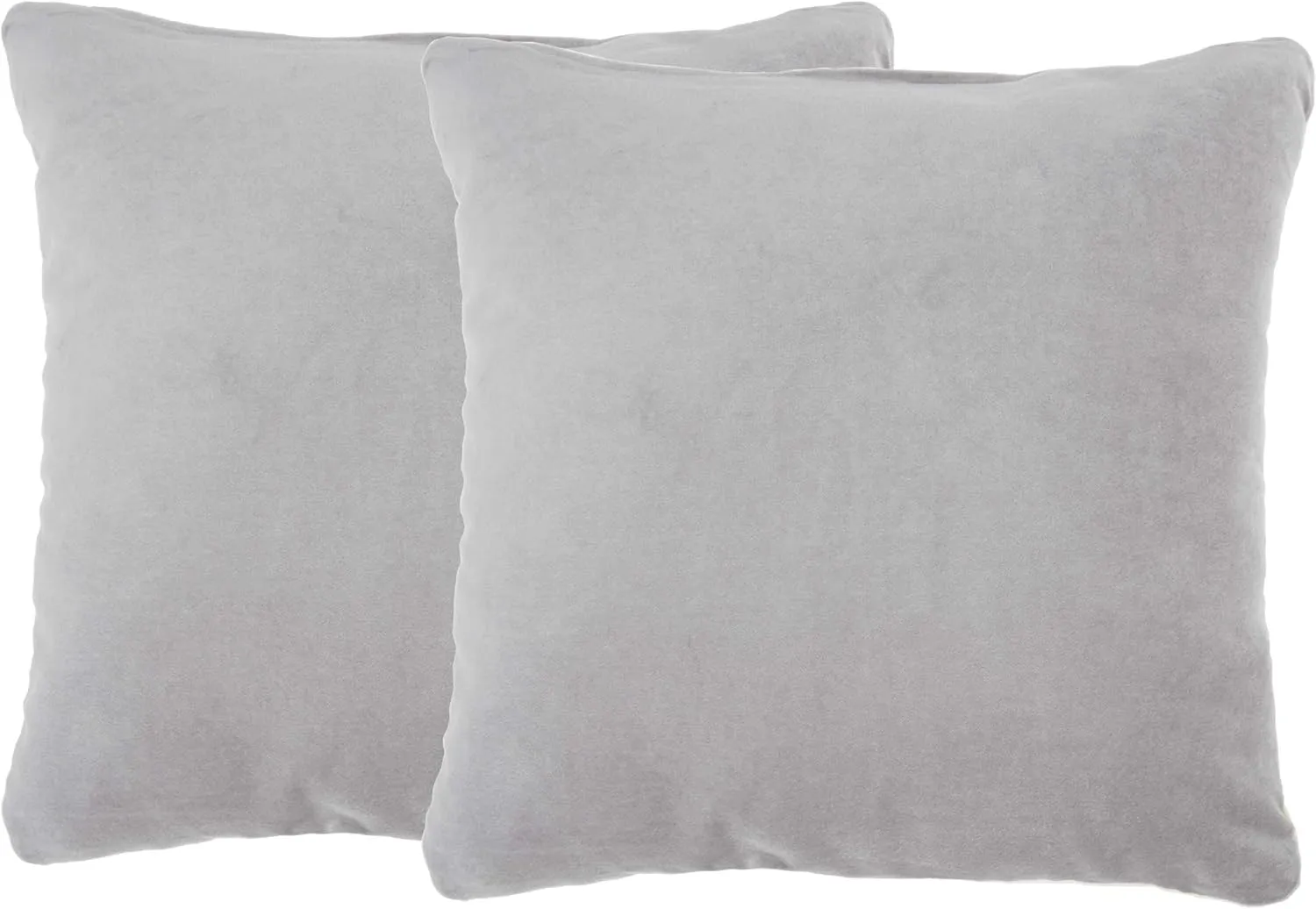 Mina Victory SS999 Pack of 2 Life Styles Velvet Grey Throw Pillow Cover Set 16" x 16", 2 Pieces, 16"x16"