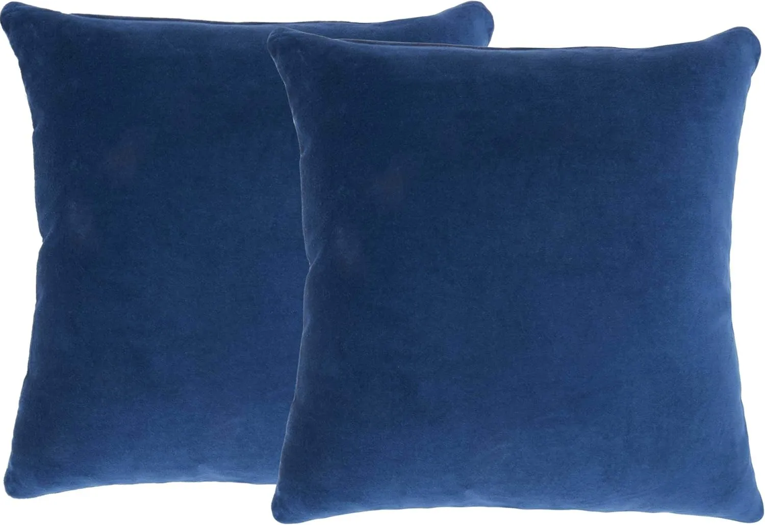 Mina Victory SS999 Pack of 2 Life Styles Velvet Navy Throw Pillow Cover Set 16" x 16", 2 Pieces, 16"x16"