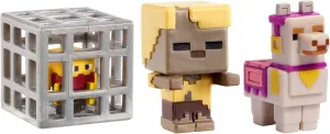 Minecraft Mini Stray Skeleton, ZoMatchboxie-Pigman Chicken Jockey & Attacking Iron Golem Figure, 3 Pack