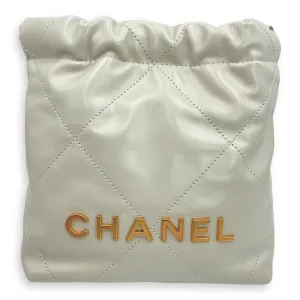 Mini 22 Grey Crossbody Bag in Calfskin, Gold hardware