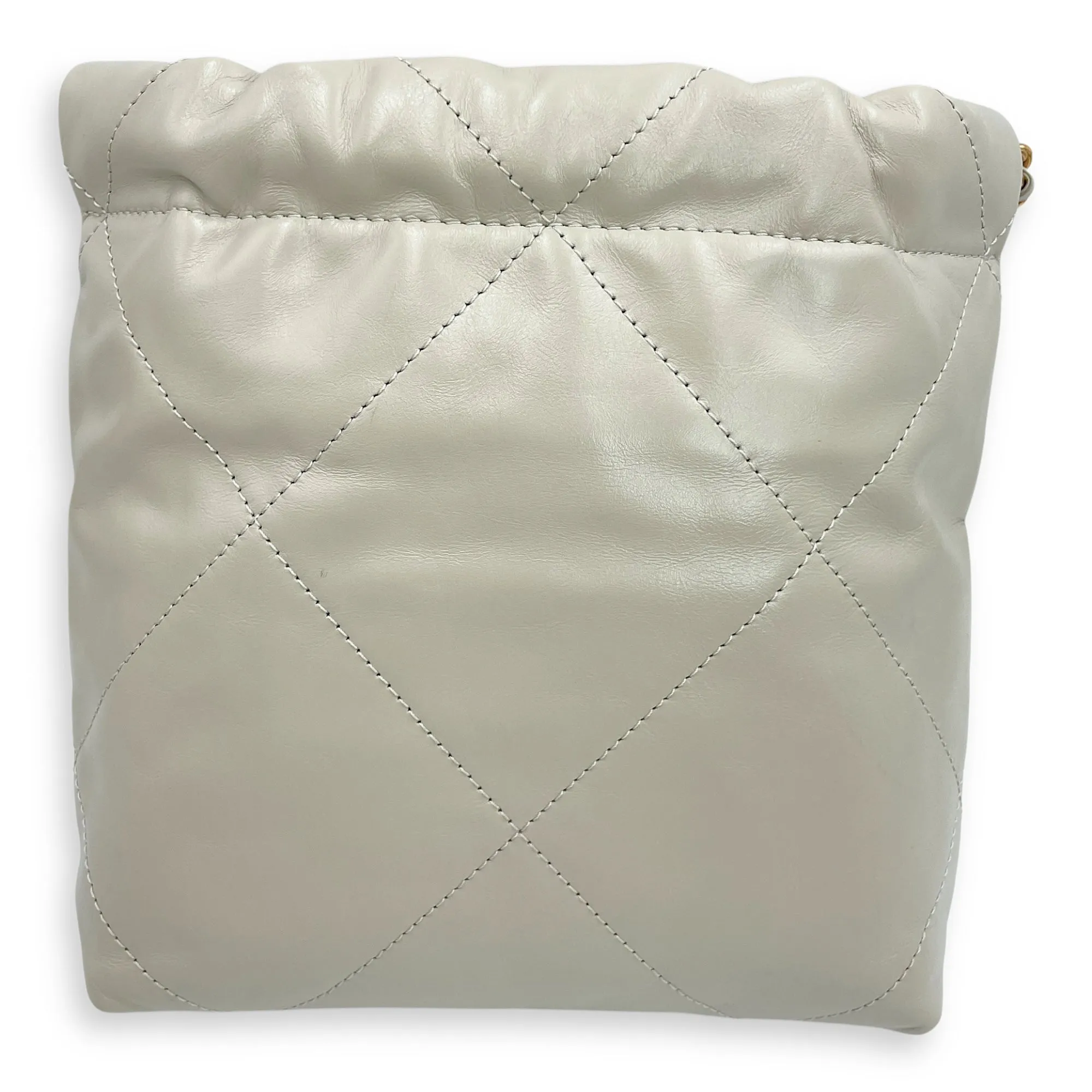 Mini 22 Grey Crossbody Bag in Calfskin, Gold hardware
