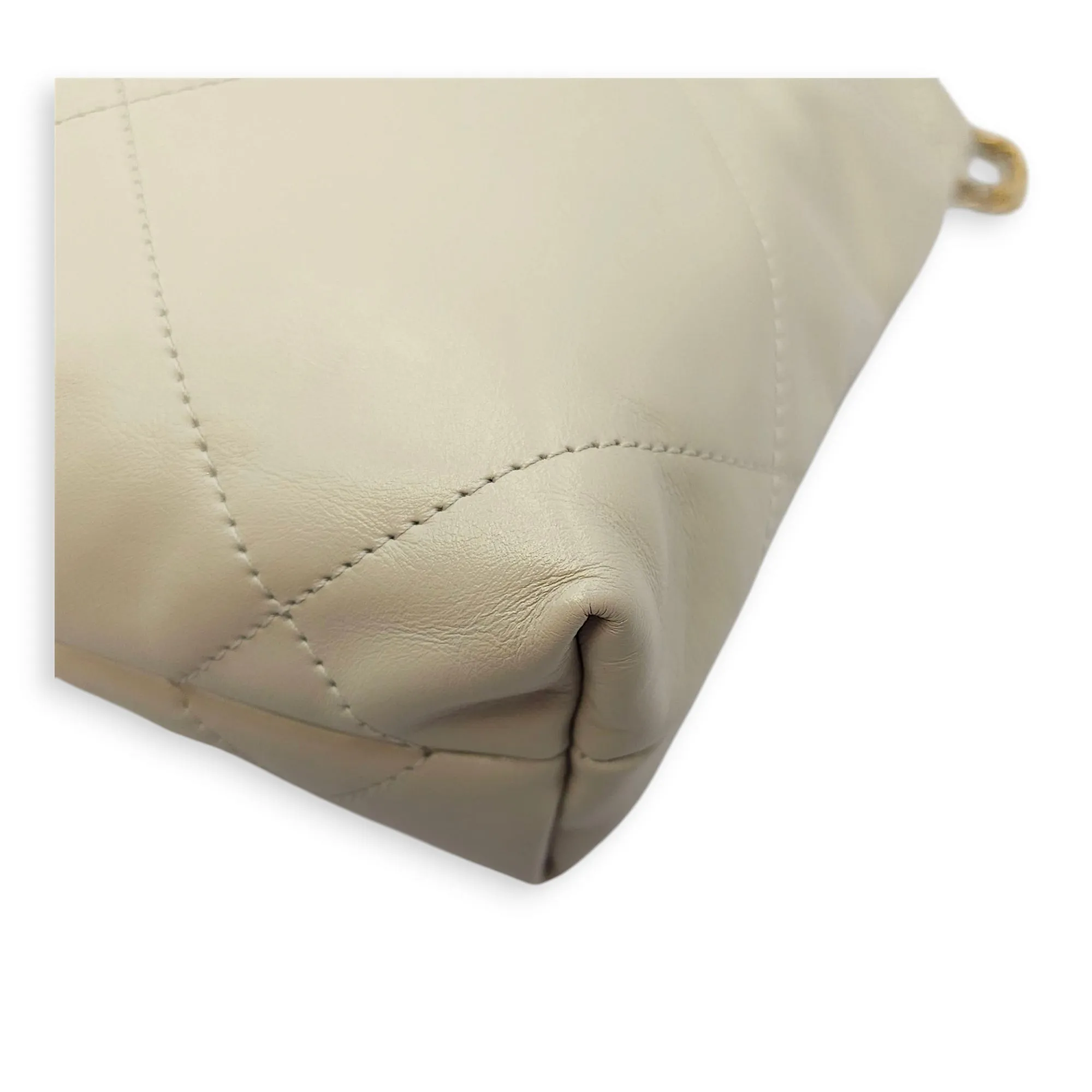 Mini 22 Grey Crossbody Bag in Calfskin, Gold hardware