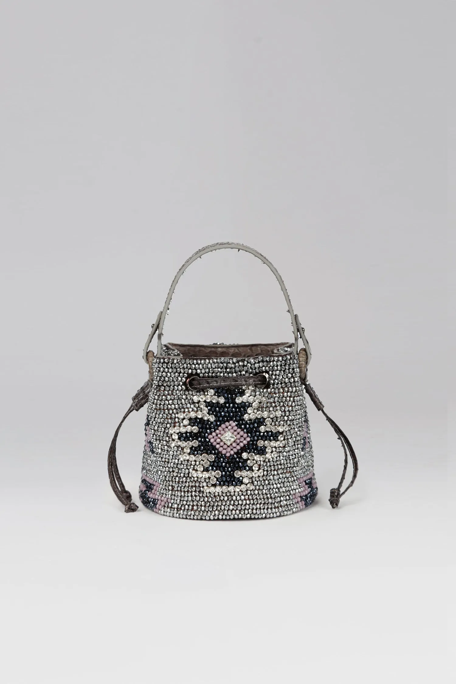 Mini Aztec Snakeskin Bucket Bag