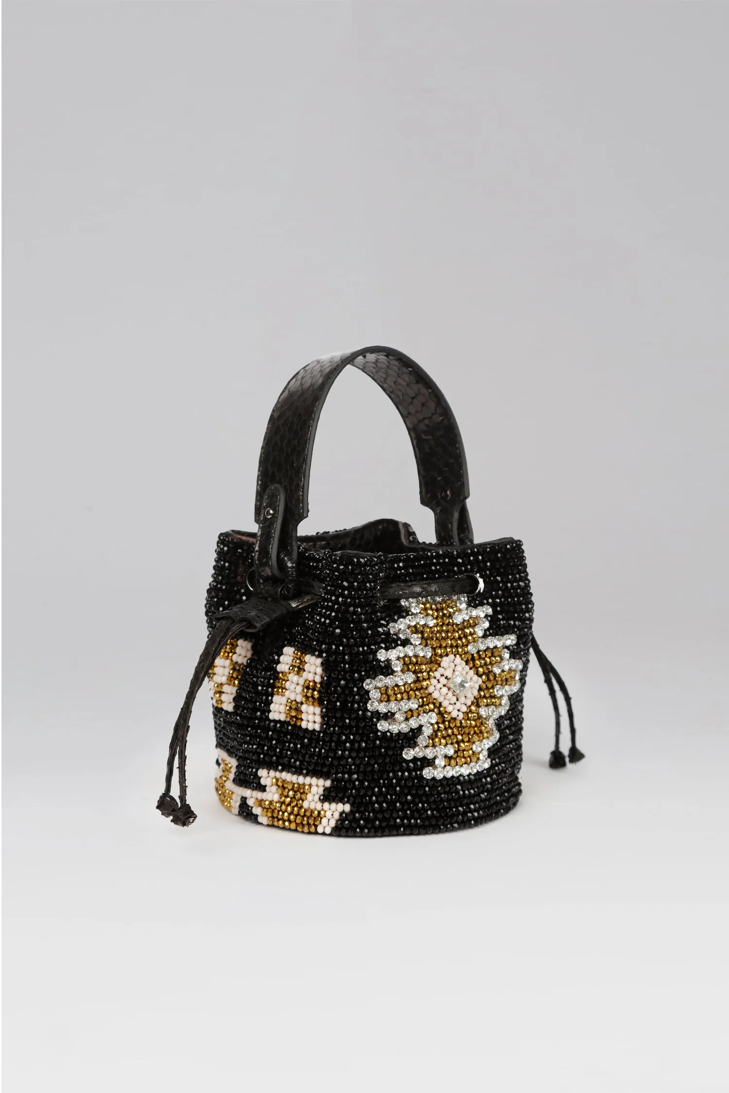 Mini Aztec Snakeskin Bucket Bag
