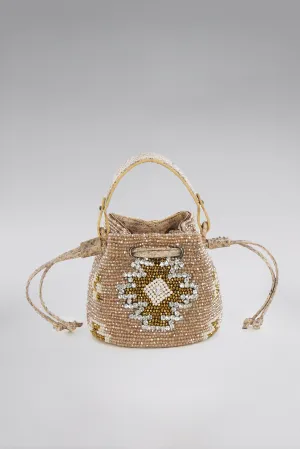 Mini Aztec Snakeskin Bucket Bag
