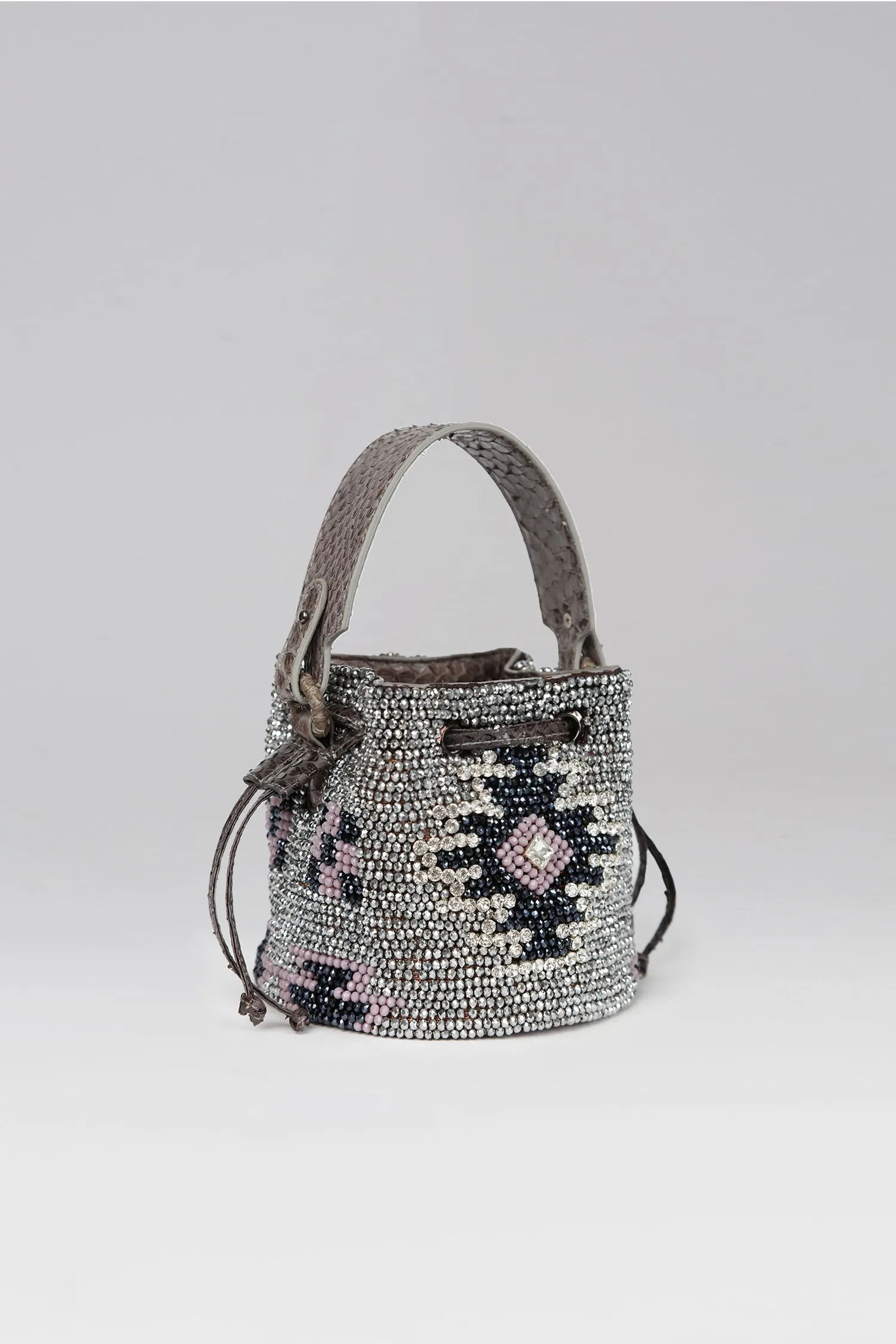 Mini Aztec Snakeskin Bucket Bag