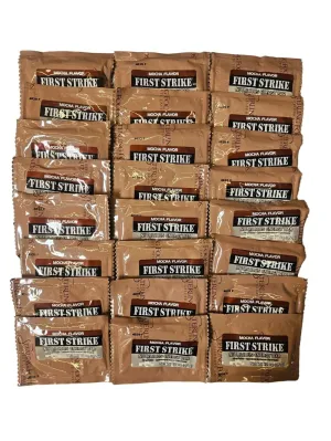Mini First Strike Energy Bars, Mini Size (1.2 oz.) Vitamin Fortified Nutritious Energy Bars - Available in Chocolate, Apple-Cinnamon and Mocha - Authentic USGI MRE Component (24, Mocha [Caffeinated])