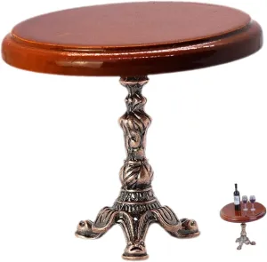 Miniature Side Table Model Cute Round Wooden Tea Table Decor for Dollhouses for Living Room Dining Room Tiny Spaces Fine Craftsmanship Realistic Design