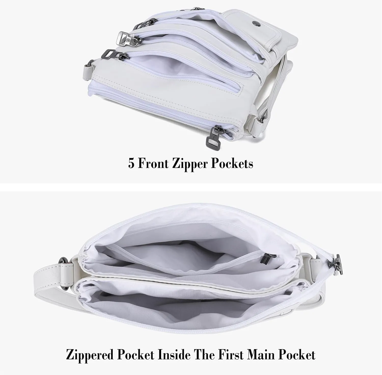 MINICAT Crossbody Purses for Women Multi Pocket Crossbody Bag Soft Leather Cross Body bag for Woman Small Shoulder Bags