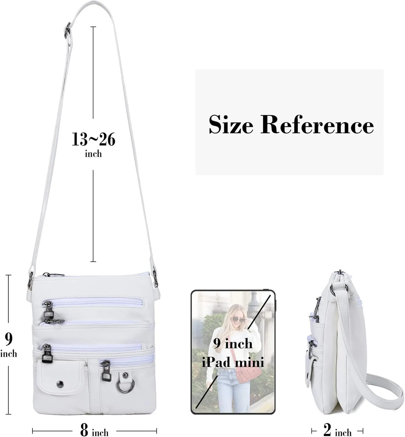 MINICAT Crossbody Purses for Women Multi Pocket Crossbody Bag Soft Leather Cross Body bag for Woman Small Shoulder Bags