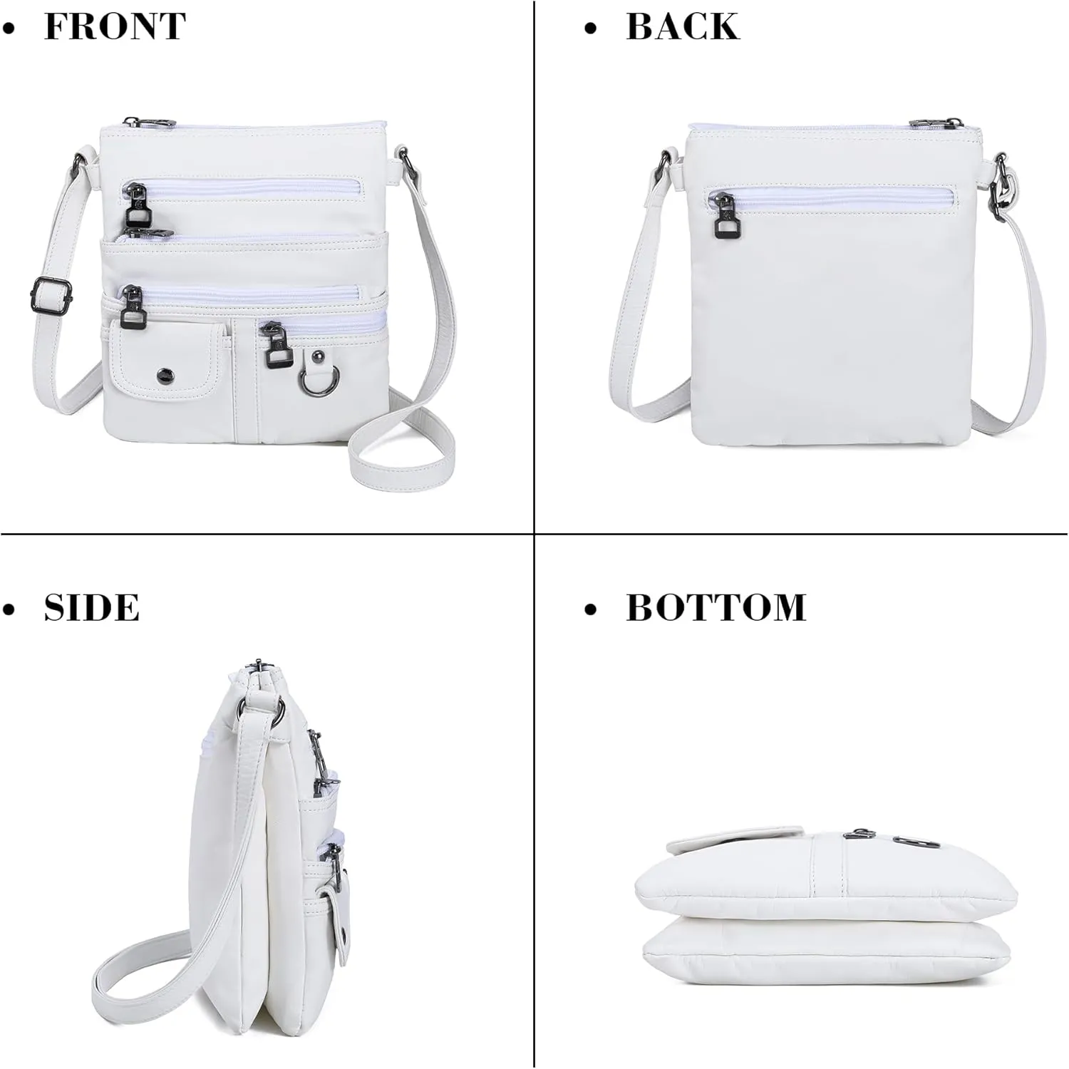 MINICAT Crossbody Purses for Women Multi Pocket Crossbody Bag Soft Leather Cross Body bag for Woman Small Shoulder Bags