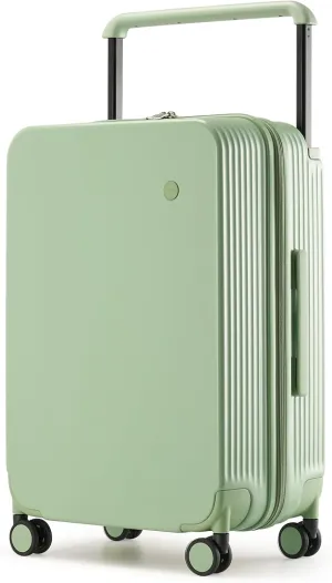 mixi Carry On Luggage Airline Approved Wide Handle Lightweight Luggage PC Hard Shell Suitcases Rolling Suitcases with Spinner Wheels & TSA Lock, 20 Inch Avocado Green