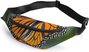 Monarch Butterflies Belt Bag with Adjustable Strap, Lightweight Travel Crossbody Bags, Hands-Free Mini Fanny Packs in Running Gym