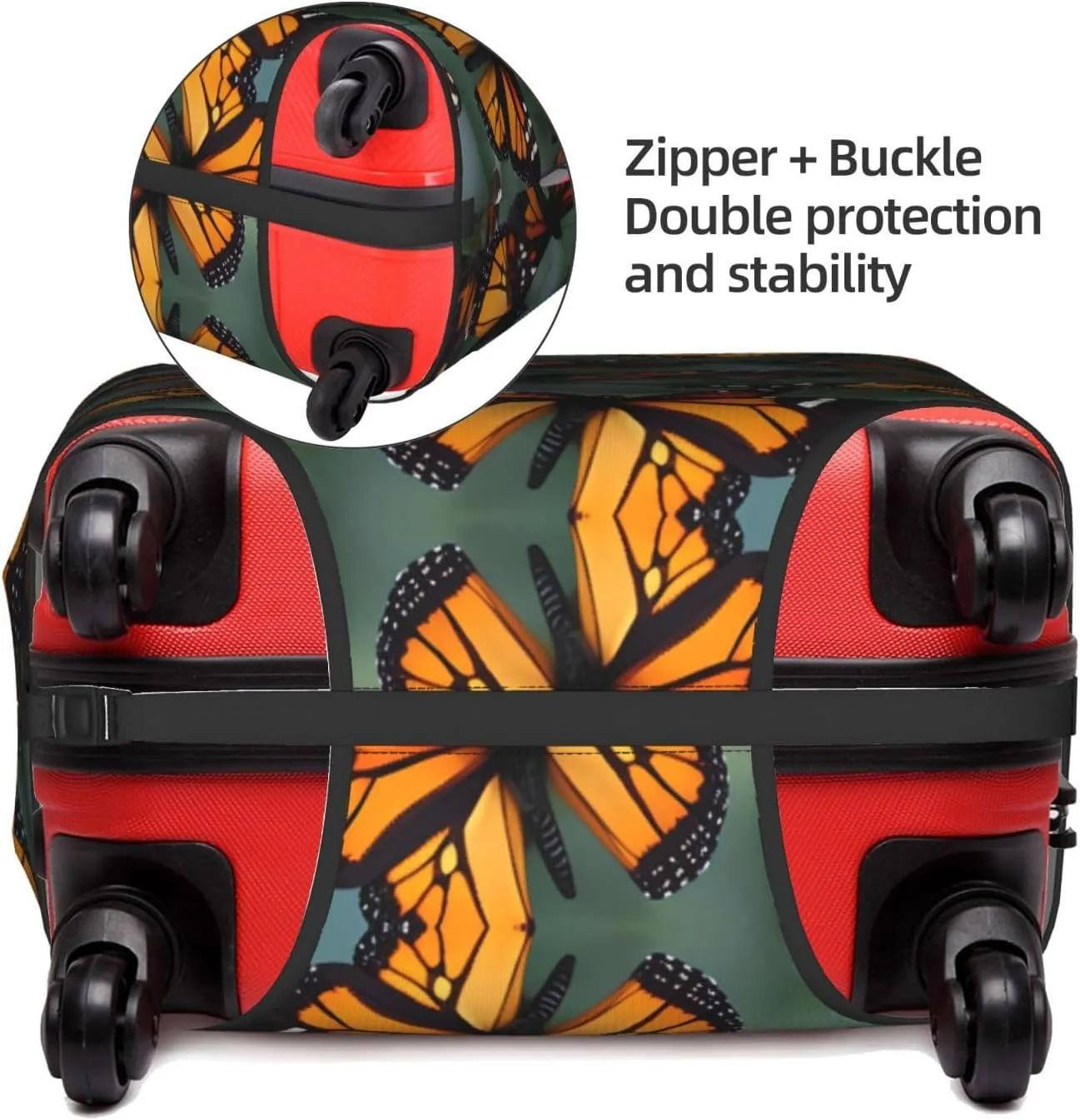 Monarch Butterflies Travel Luggage Cover Suitcase Protector Fits 18-22 Inch Luggage,Anti Scratch Dirt Covers