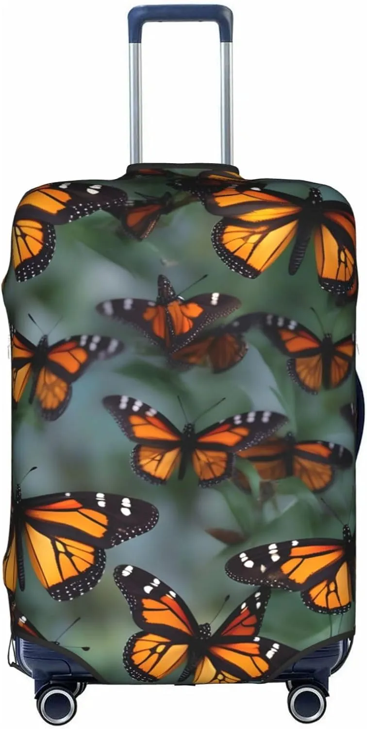 Monarch Butterflies Travel Luggage Cover Suitcase Protector Fits 18-22 Inch Luggage,Anti Scratch Dirt Covers